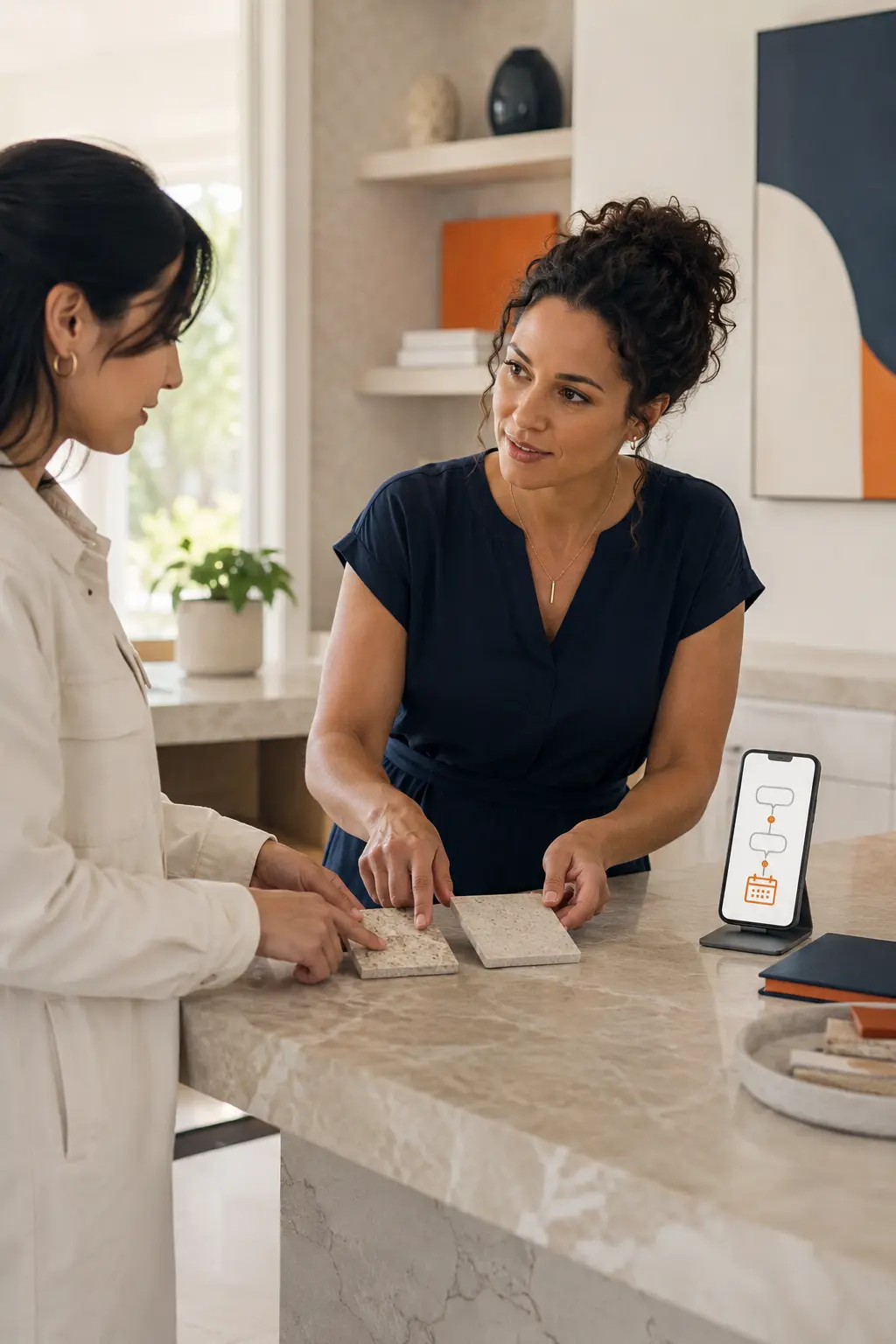 Customer conversation supported by an automated inquiry and booking flow